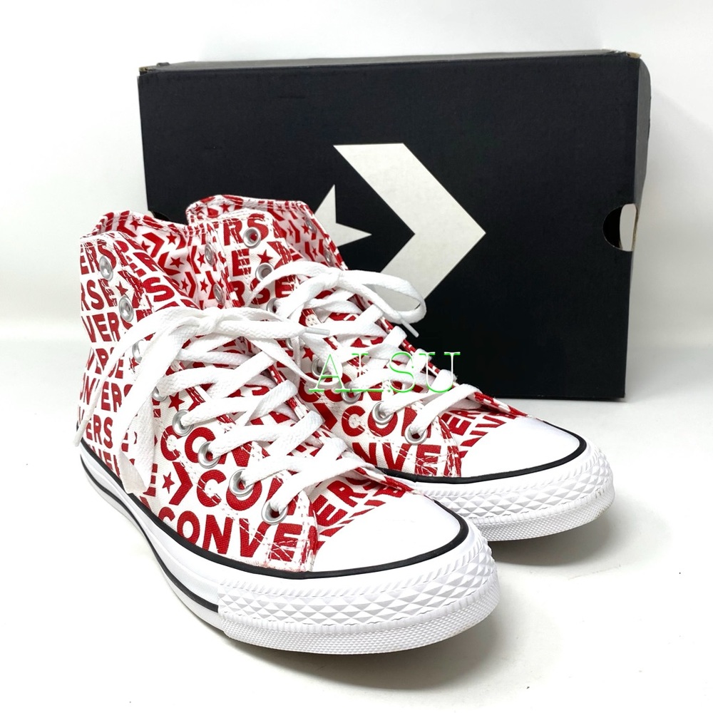 Converse Ctas High Top Logo Print Enamel Red Women - Picture 3 of 11